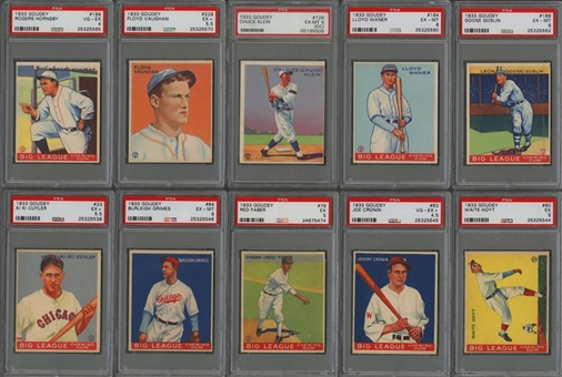 1933 Goudey Hall of Famers Graded Collection (12 Different) Including Hornsby